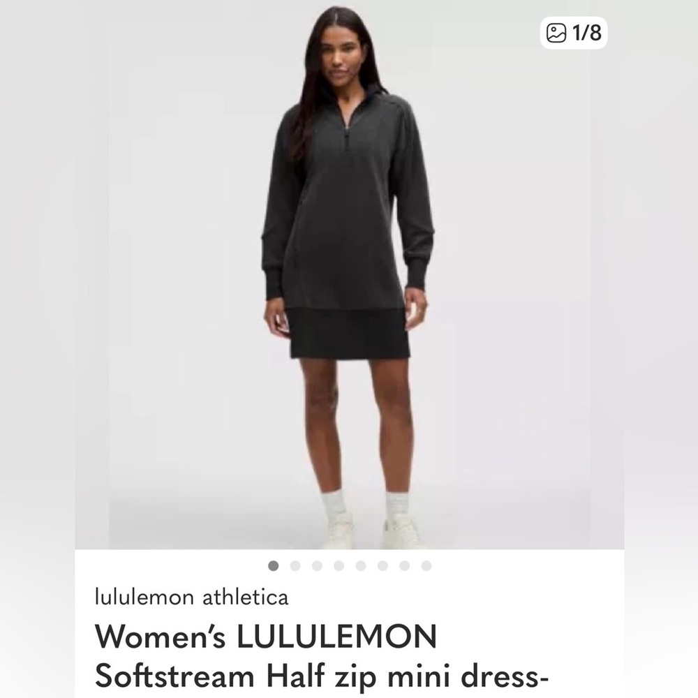 Lululemon Athletica Charcoal/Black Size 10 Quarter-Zip Dress